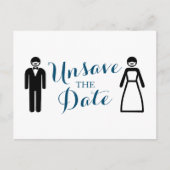 Bride en Groom Unsave the Date Aankondigingskaart (Voorkant)