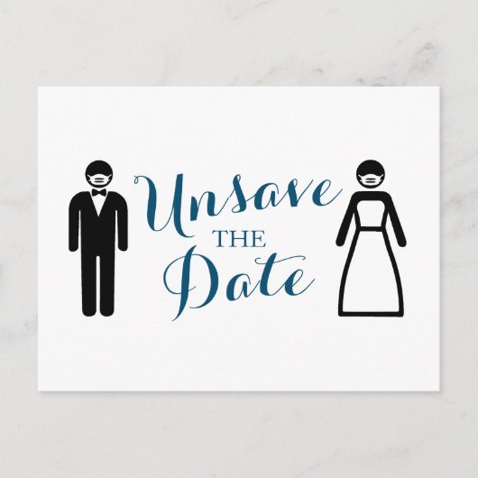 Bride en Groom Unsave the Date Aankondigingskaart (Voorkant)