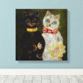 Bride en Groom van Louis Wain Canvas Afdruk (Insitu (Houten vloer))
