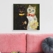 Bride en Groom van Louis Wain Canvas Afdruk (Insitu (Woonkamer))