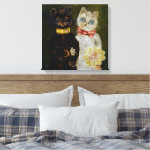 Bride en Groom van Louis Wain Canvas Afdruk (Insitu (Slaapkamer))