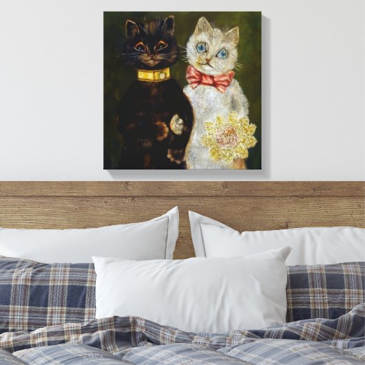 Bride en Groom van Louis Wain Canvas Afdruk (Insitu (Slaapkamer))