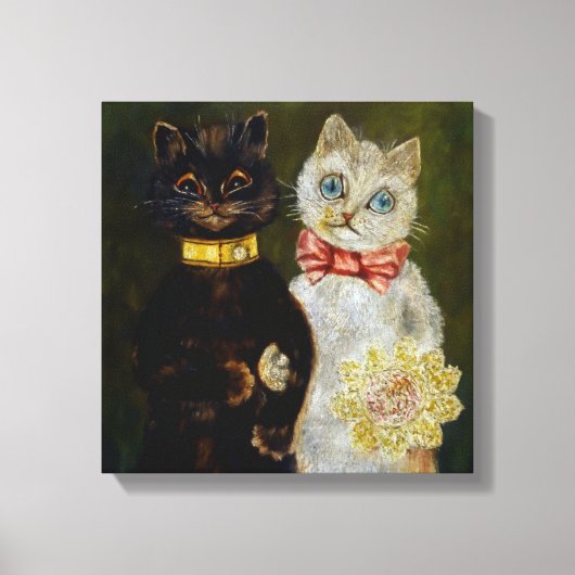 Bride en Groom van Louis Wain Canvas Afdruk (Voorkant)