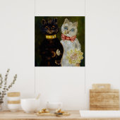 Bride en Groom van Louis Wain Poster (Keuken)