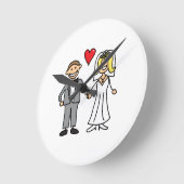 Bride en Groom (voeg uw eigen tekst toe) Ronde Klok (Hoek)