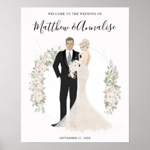Bride en Groom Wedding Couple Welkom Poster