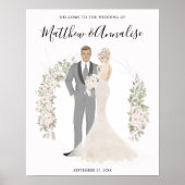 Bride en Groom Wedding Couple Welkom Poster (Voorkant)