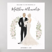 Bride en Groom Wedding Couple Welkom Poster (Voorkant)