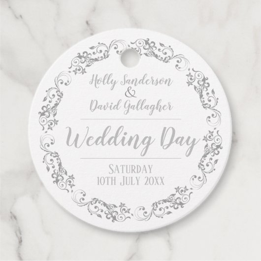 Bride en Groom Wedding Day Bedankjes Labels (Voorkant)