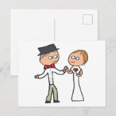 Bride en Groom Wedding Day Briefkaart (Voorkant / Achterkant)