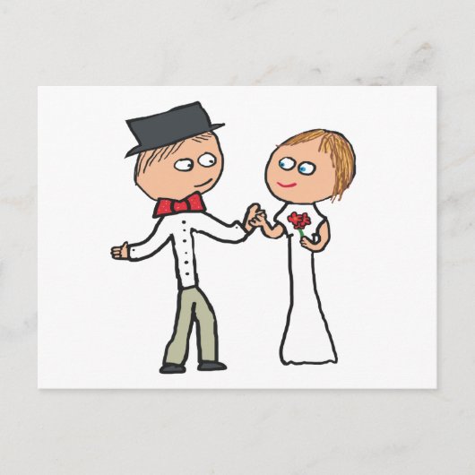 Bride en Groom Wedding Day Briefkaart (Voorkant)