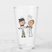 Bride en Groom Wedding Day Glas (Achterkant)