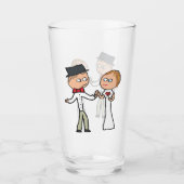 Bride en Groom Wedding Day Glas (Voorkant)