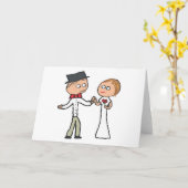 Bride en Groom Wedding Day Kaart (Gele Bloem)