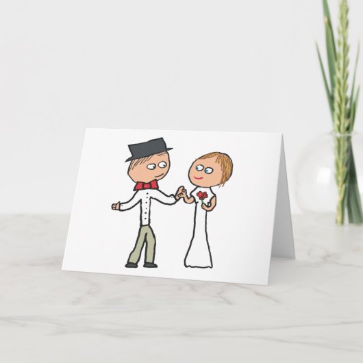 Bride en Groom Wedding Day Kaart (Voorkant)