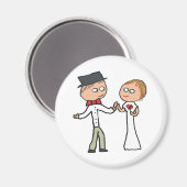 Bride en Groom Wedding Day Magneet (Voorkant / Achterkant)