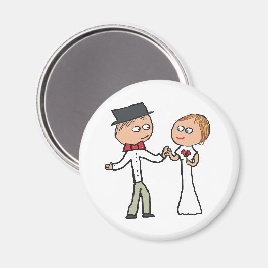 Bride en Groom Wedding Day Magneet (Voorkant / Achterkant)
