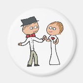 Bride en Groom Wedding Day Magneet (Voorkant)