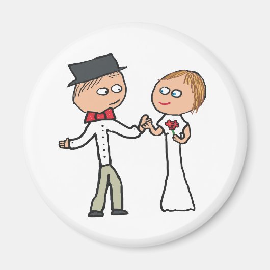 Bride en Groom Wedding Day Magneet (Voorkant)