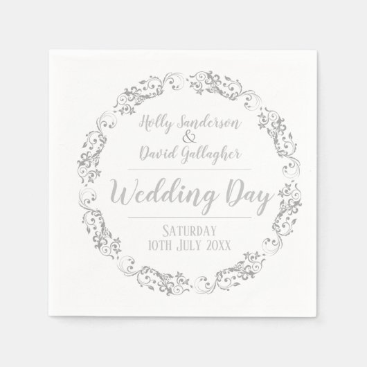 Bride en Groom Wedding Day Napkin Servet (Voorkant)