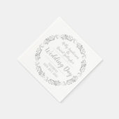 Bride en Groom Wedding Day Napkin Servet (Hoek)
