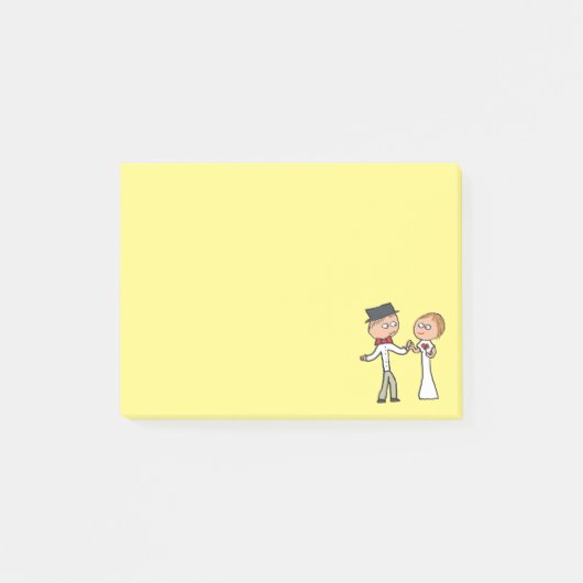 Bride en Groom Wedding Day Post-it® Notes (Voorkant)