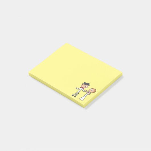 Bride en Groom Wedding Day Post-it® Notes (Schuin)