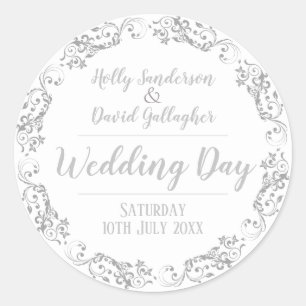 Bride en Groom Wedding Day Ronde Sticker