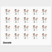 Bride en Groom Wedding Day Ronde Sticker (Vel)