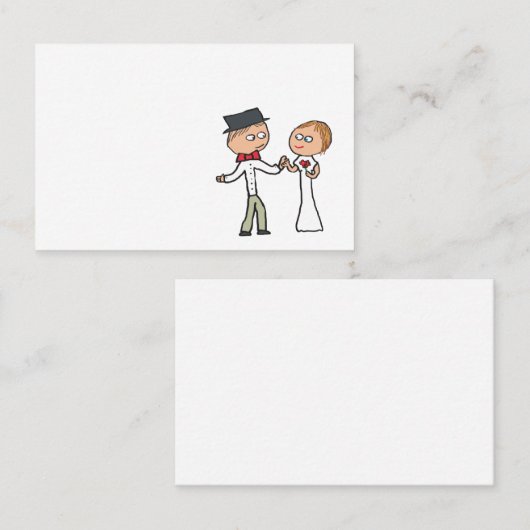 Bride en Groom Wedding Day Visitekaartje (Voorkant / Achterkant)