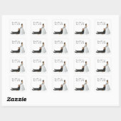 Bride en Groom Wedding Humor op White Vierkante Sticker (Vel)