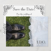 Bride en Groom Wedding Invite Save The Date (Voorkant / Achterkant)