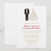 Bride en Groom Wedding Kaart (Voorkant / Achterkant)