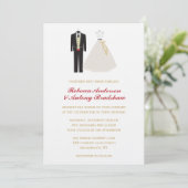 Bride en Groom Wedding Kaart (Staand voorkant)