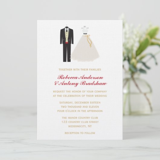 Bride en Groom Wedding Kaart (Staand voorkant)