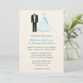 Bride en Groom Wedding Kaart (Staand voorkant)