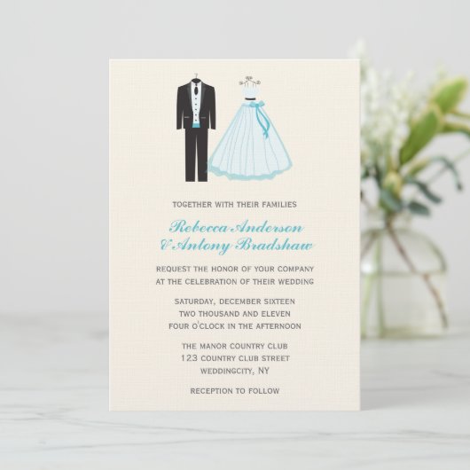 Bride en Groom Wedding Kaart (Staand voorkant)