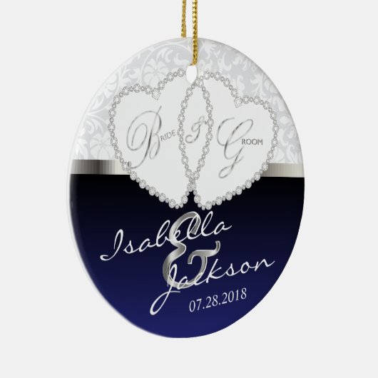 Bride en Groom Wedding Keepslag Keramisch Ornament (Rechts)