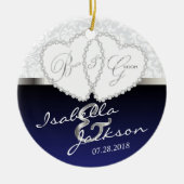 Bride en Groom Wedding Keepslag Keramisch Ornament (Voorkant)