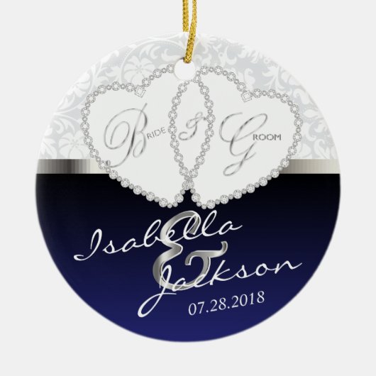 Bride en Groom Wedding Keepslag Keramisch Ornament (Voorkant)