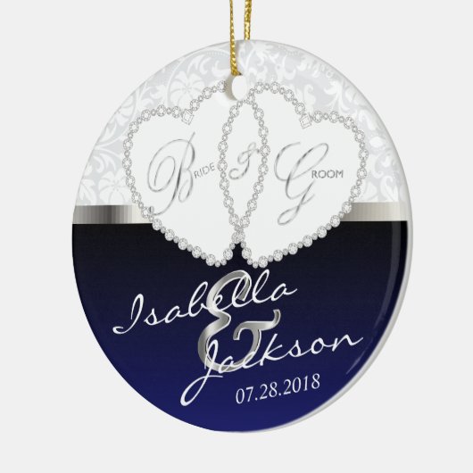 Bride en Groom Wedding Keepslag Keramisch Ornament (Links)