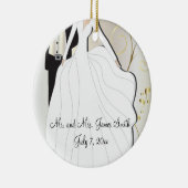 Bride en Groom Wedding Keepslag Keramisch Ornament (Rechts)