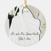 Bride en Groom Wedding Keepslag Keramisch Ornament (Voorkant)
