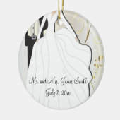Bride en Groom Wedding Keepslag Keramisch Ornament (Links)