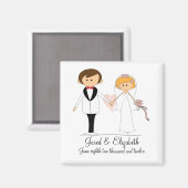 Bride en Groom Wedding Magnet Favors (Voorkant / Achterkant)