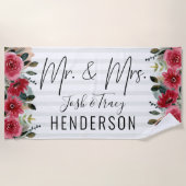 Bride en Groom Wedding Mr en Mrs. Strandlaken (Voorkant)