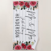 Bride en Groom Wedding Mr en Mrs. Strandlaken (Voorkant)