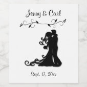 Bride en Groom Wedding Persoonlijk Wit Wijn Etiket (Enkel label)