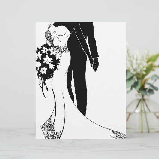 Bride en Groom Wedding Silhouette (Staand voorkant)