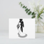 Bride en Groom Wedding Silhouette Briefkaart (Staand voorkant)
